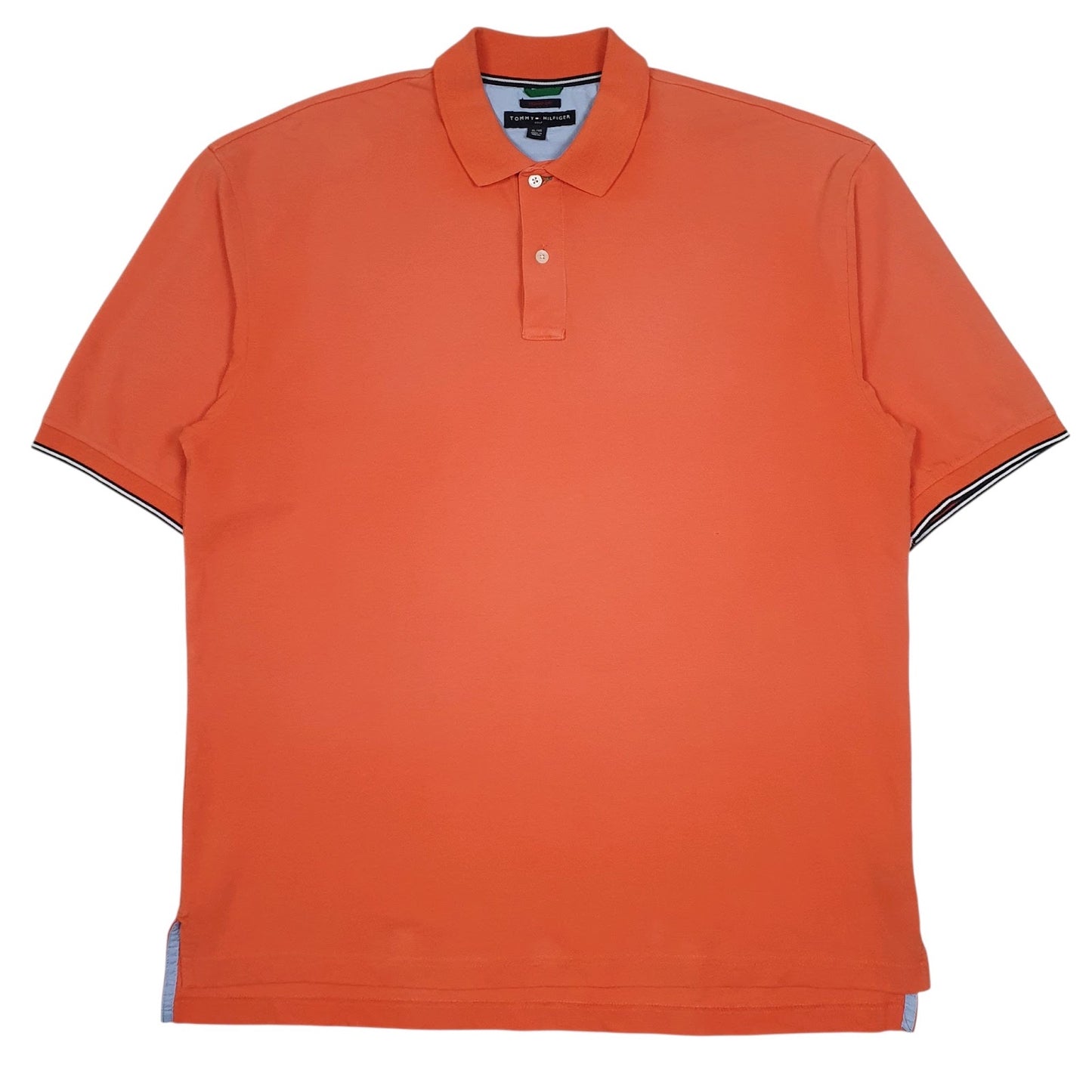Mens Orange Tommy Hilfiger Golf Short Sleeve Polo Shirt