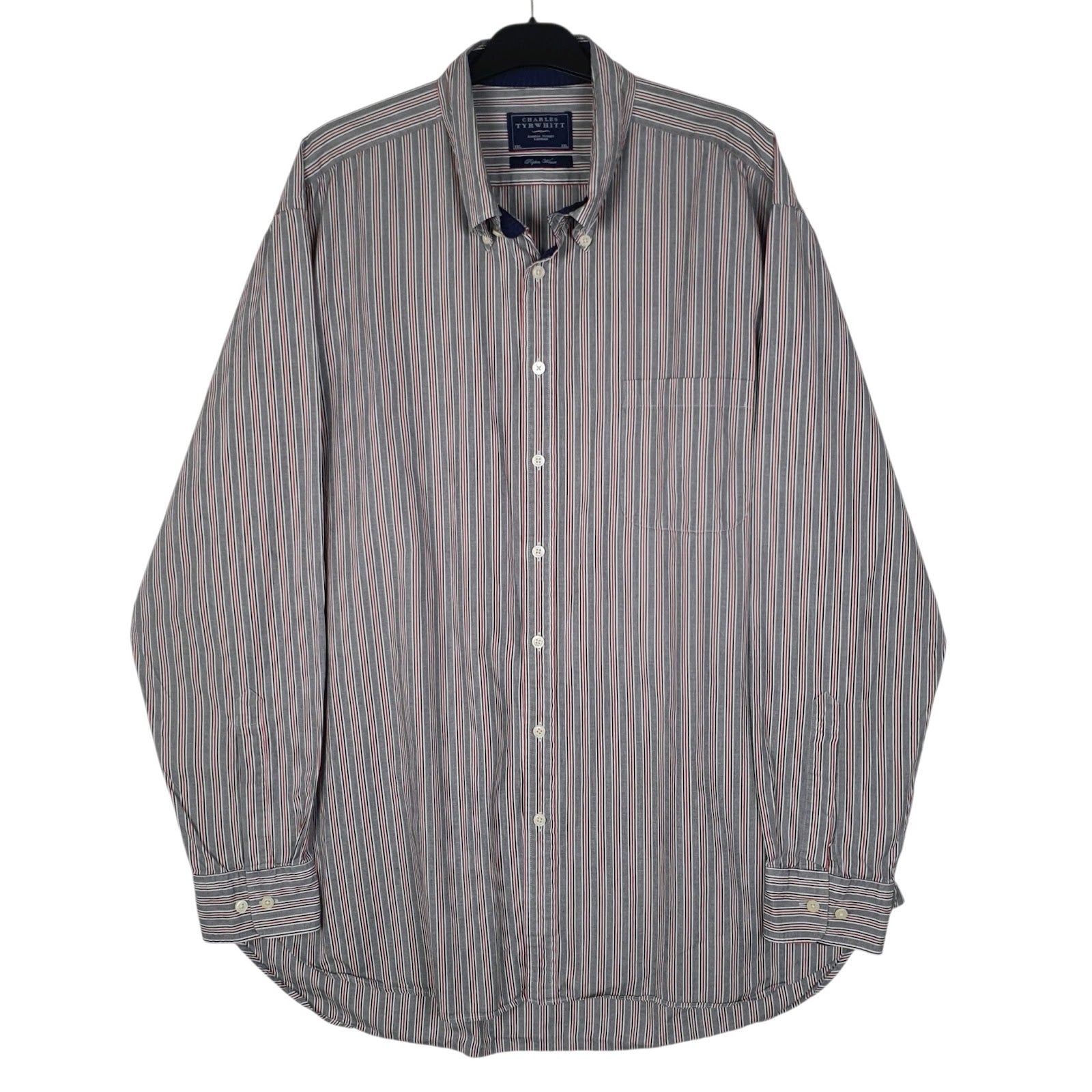 Mens Grey Charles Tyrwhitt Poplin Weave Long Sleeve Shirt