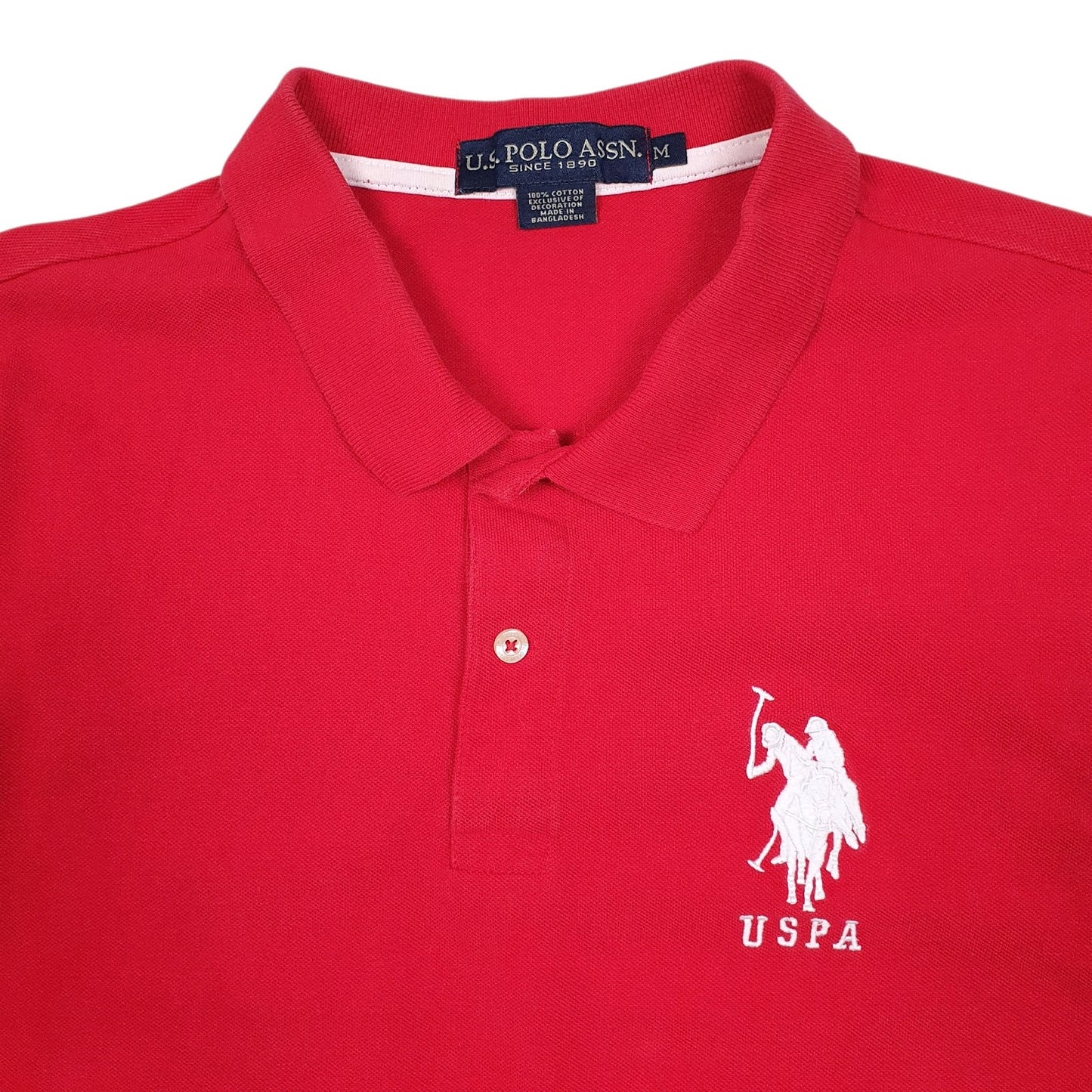 Mens Red U.S. POLO ASSN.  Hoodie Polo Shirt