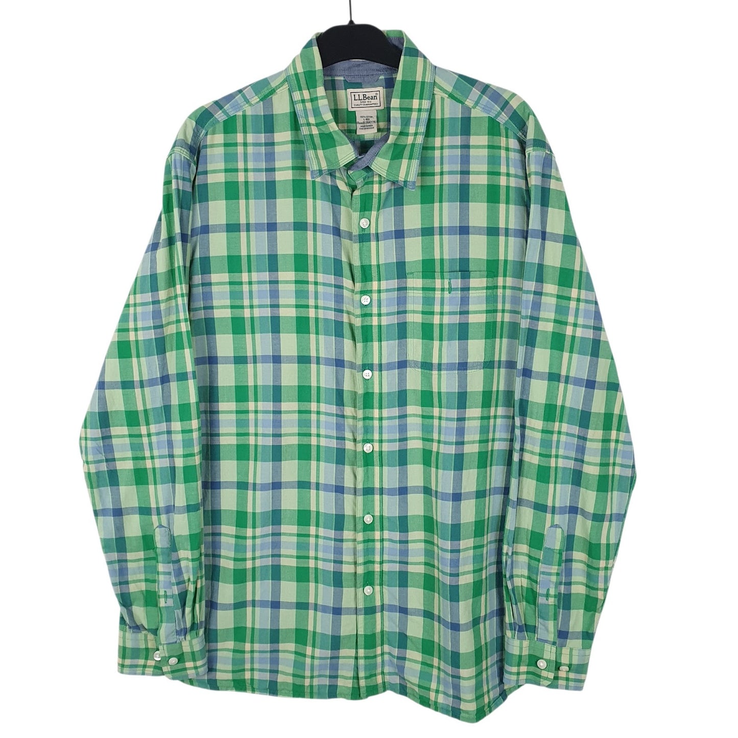 Mens Green L.L.Bean  Long Sleeve Shirt