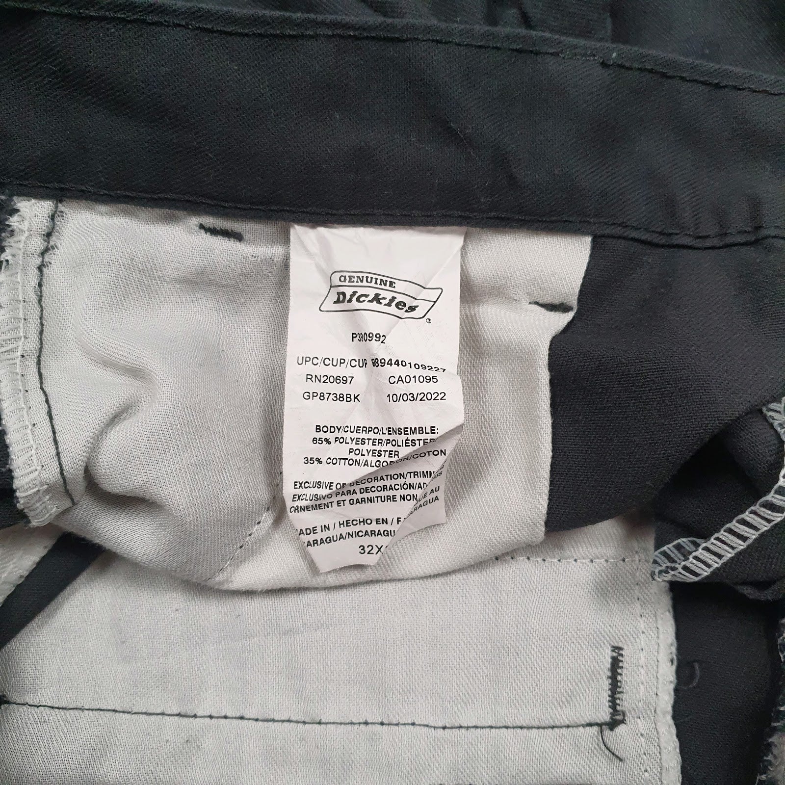 Mens Black Dickies Workwear Double Knees  Trousers