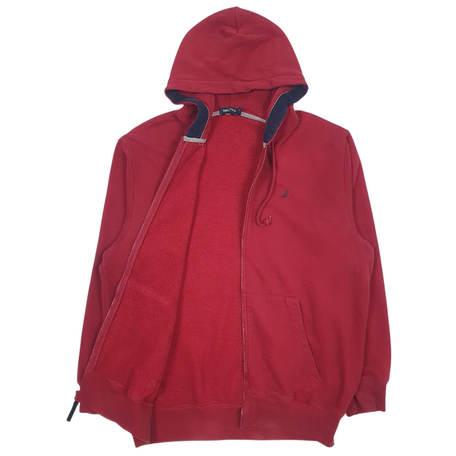 Mens Red Nautica  Full Zip Jumper