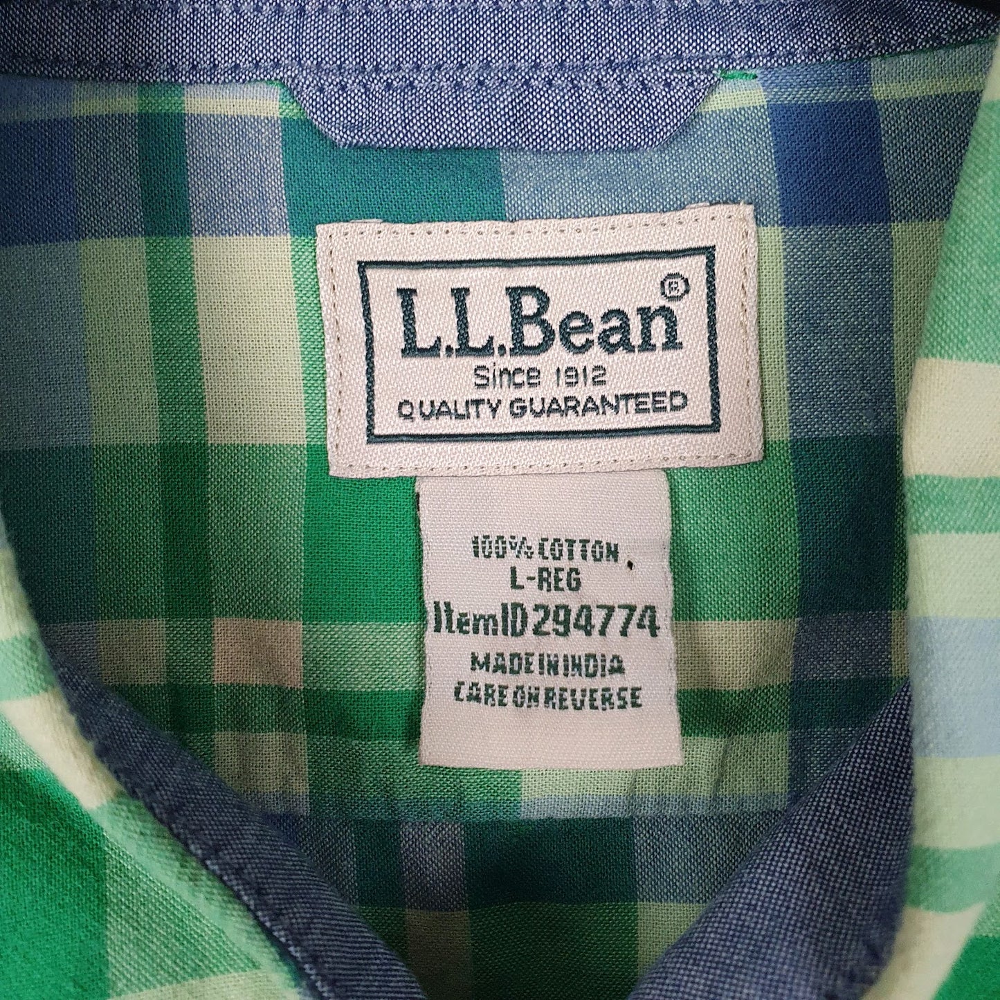 Mens Green L.L.Bean   Shirt