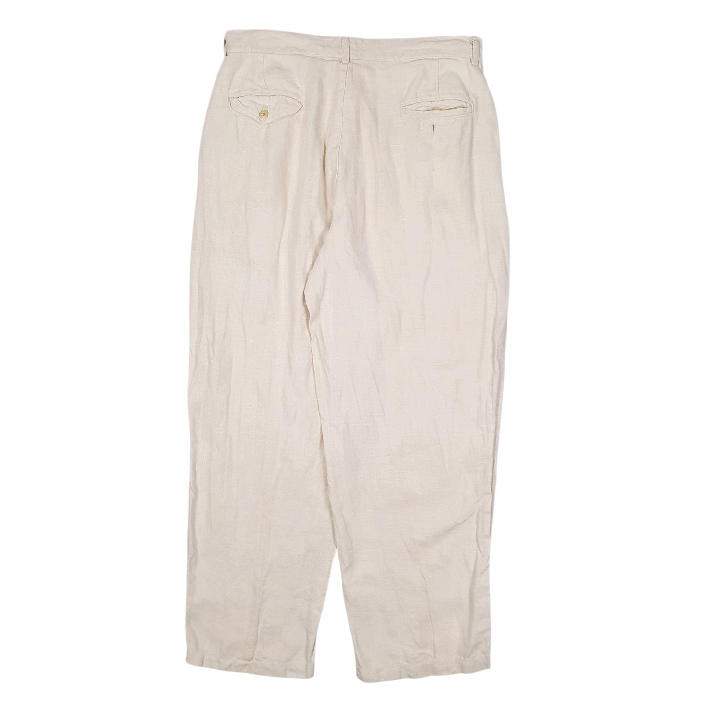 Mens Cream Polo Ralph Lauren Vintage 1980s Made In USA  Trousers