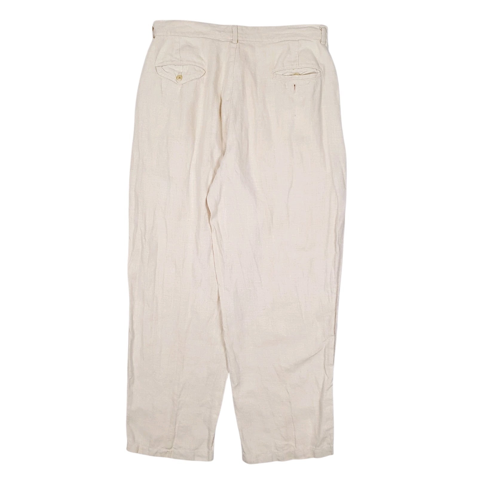 Mens Cream Polo Ralph Lauren Vintage 1980s Made In USA  Trousers