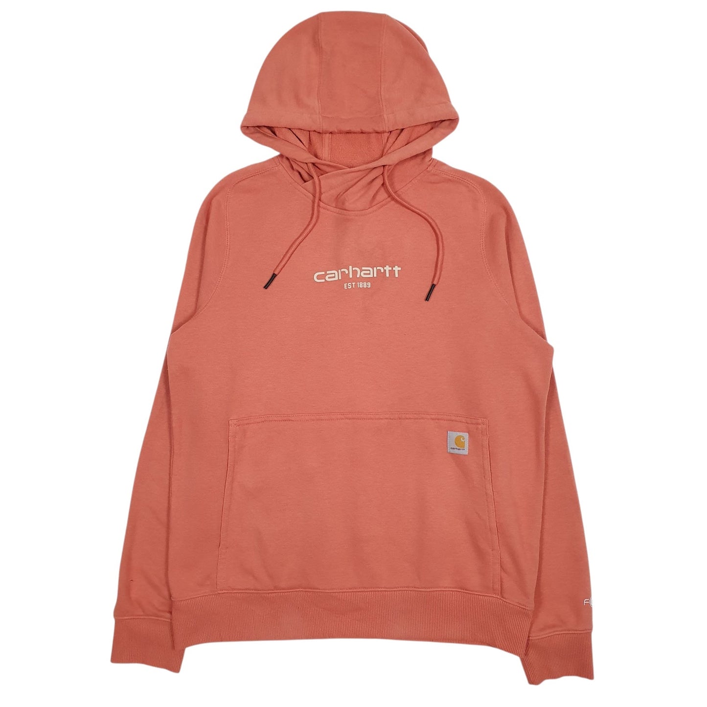 Mens Orange Carhartt Spellout Lightweight Hoodie Jumper