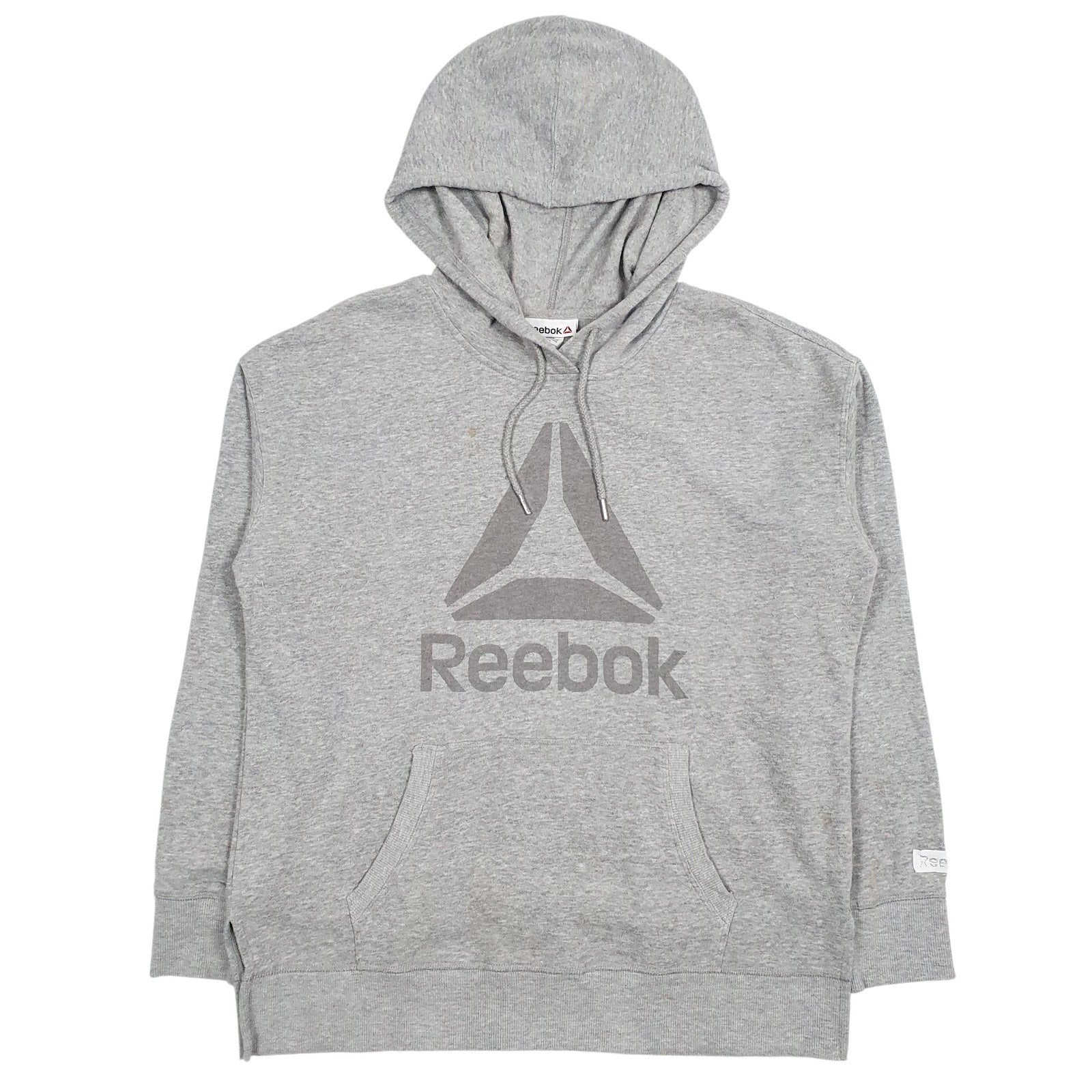 Mens Grey Reebok Spellout Hoodie Jumper