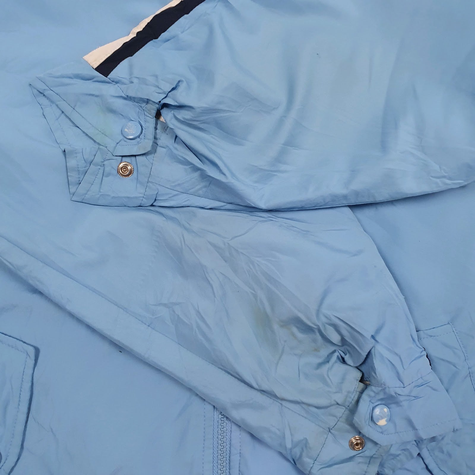 Mens Blue Adidas Vintage Hoodie Coat