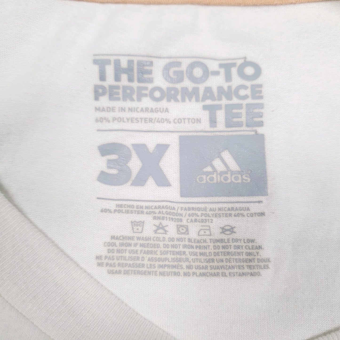Womens White Adidas Spellout Climalite  T Shirt