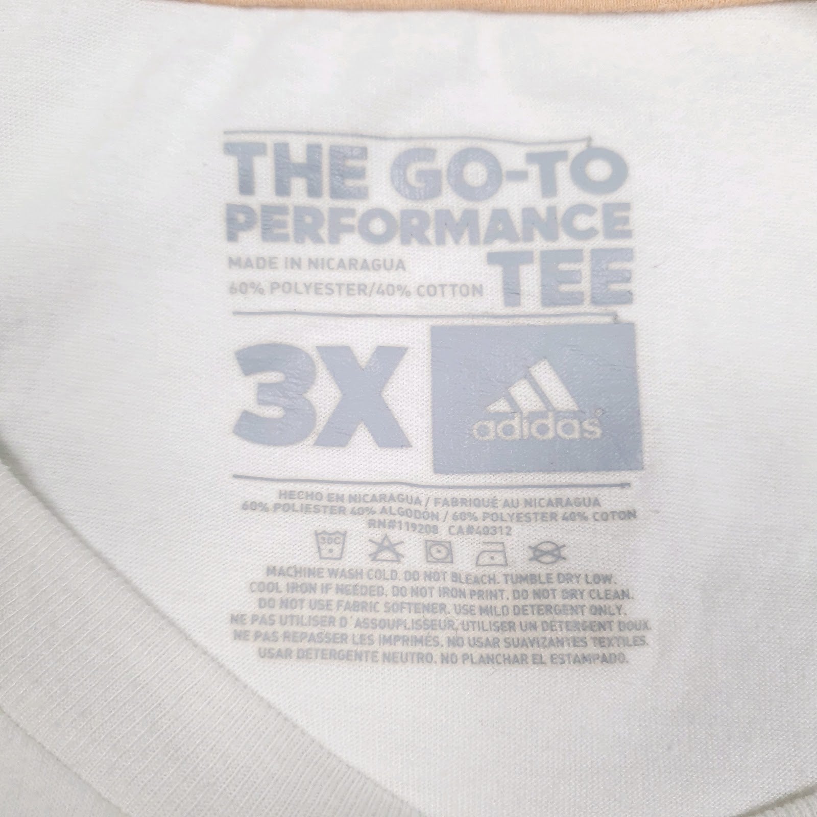 Womens White Adidas Spellout Climalite  T Shirt
