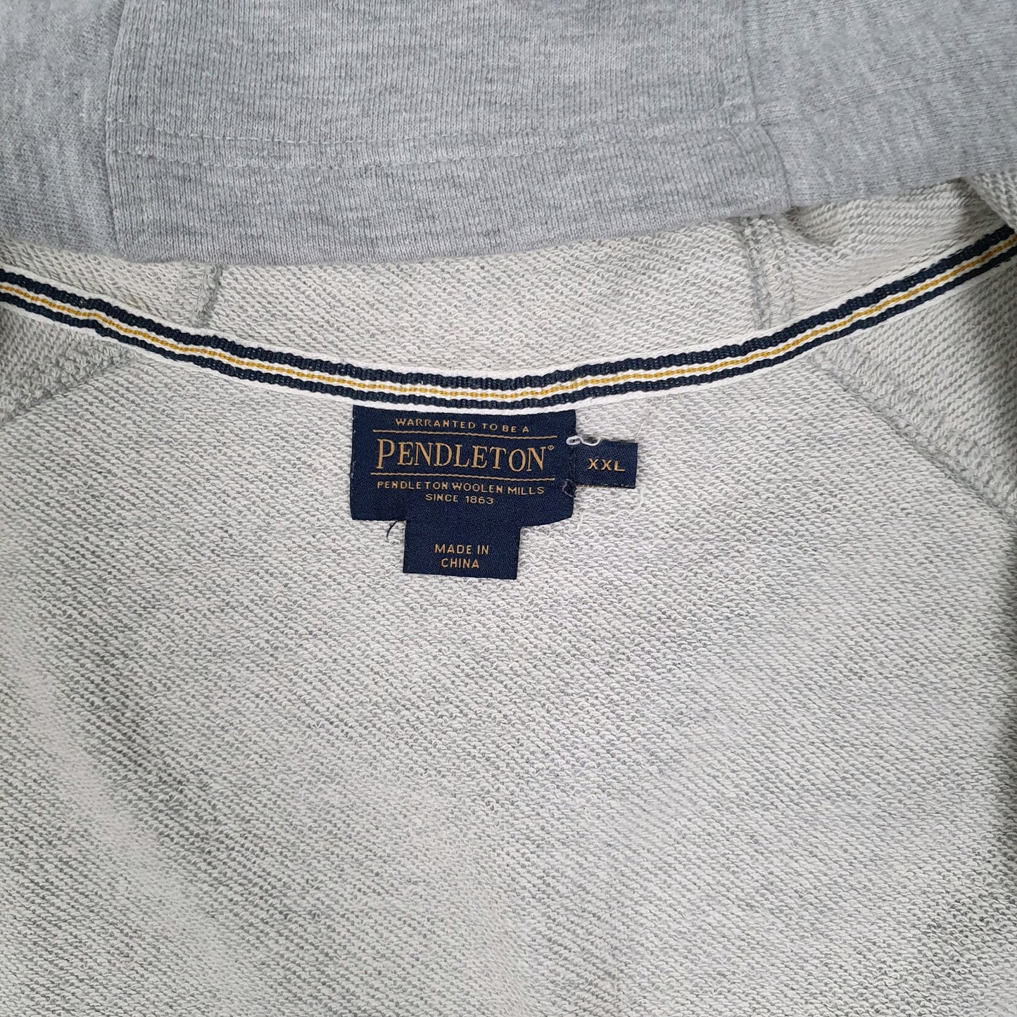 Mens Grey Pendleton Hoodie Full Zip Jumper