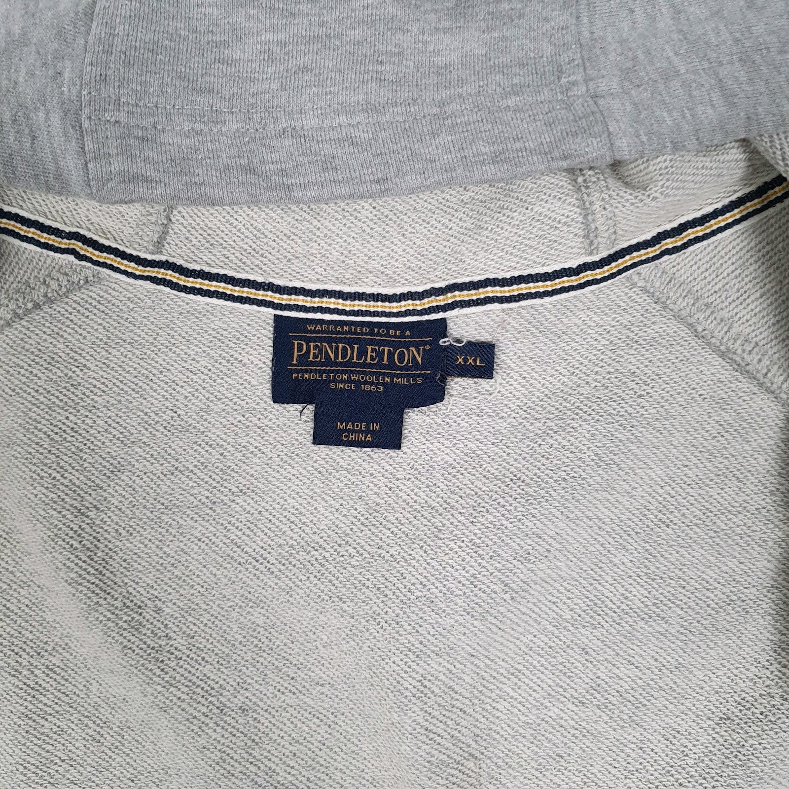 Mens Grey Pendleton Hoodie Full Zip Jumper