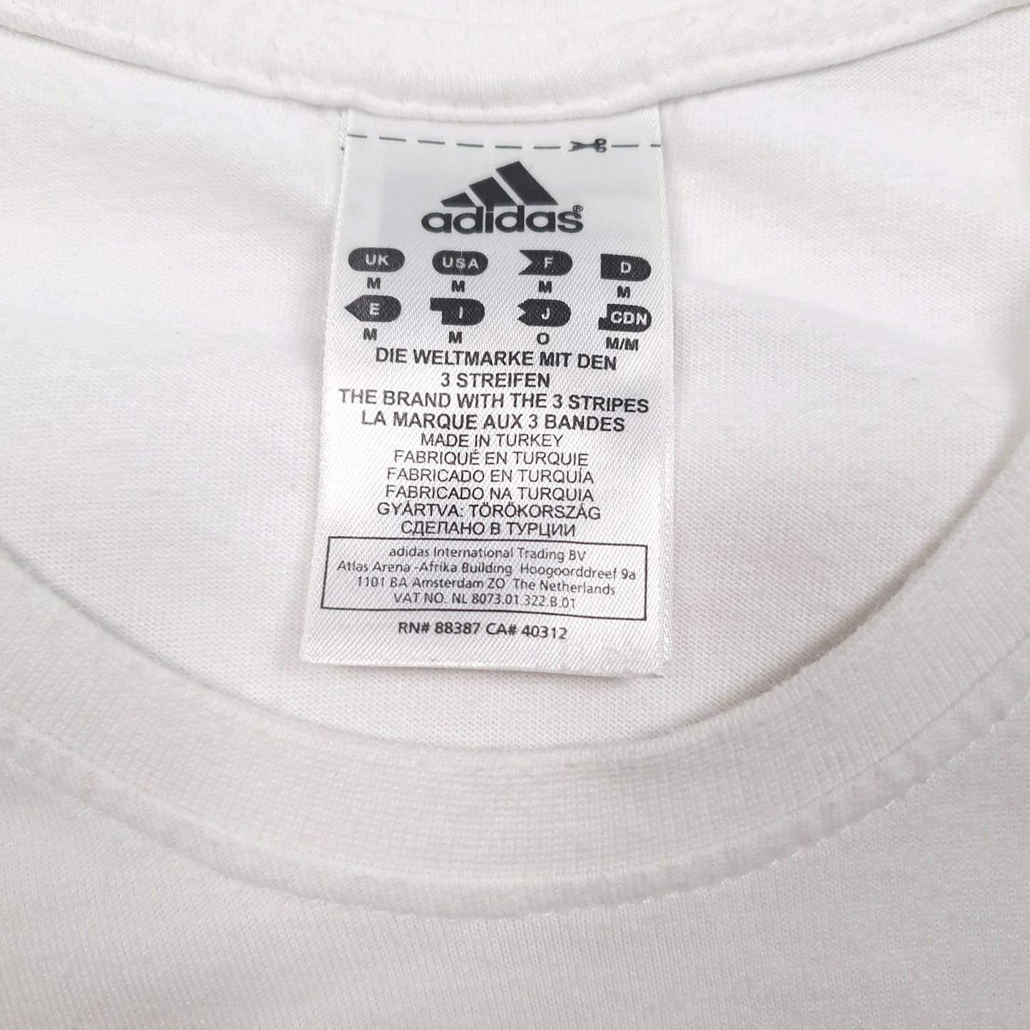 Mens White Adidas   T Shirt
