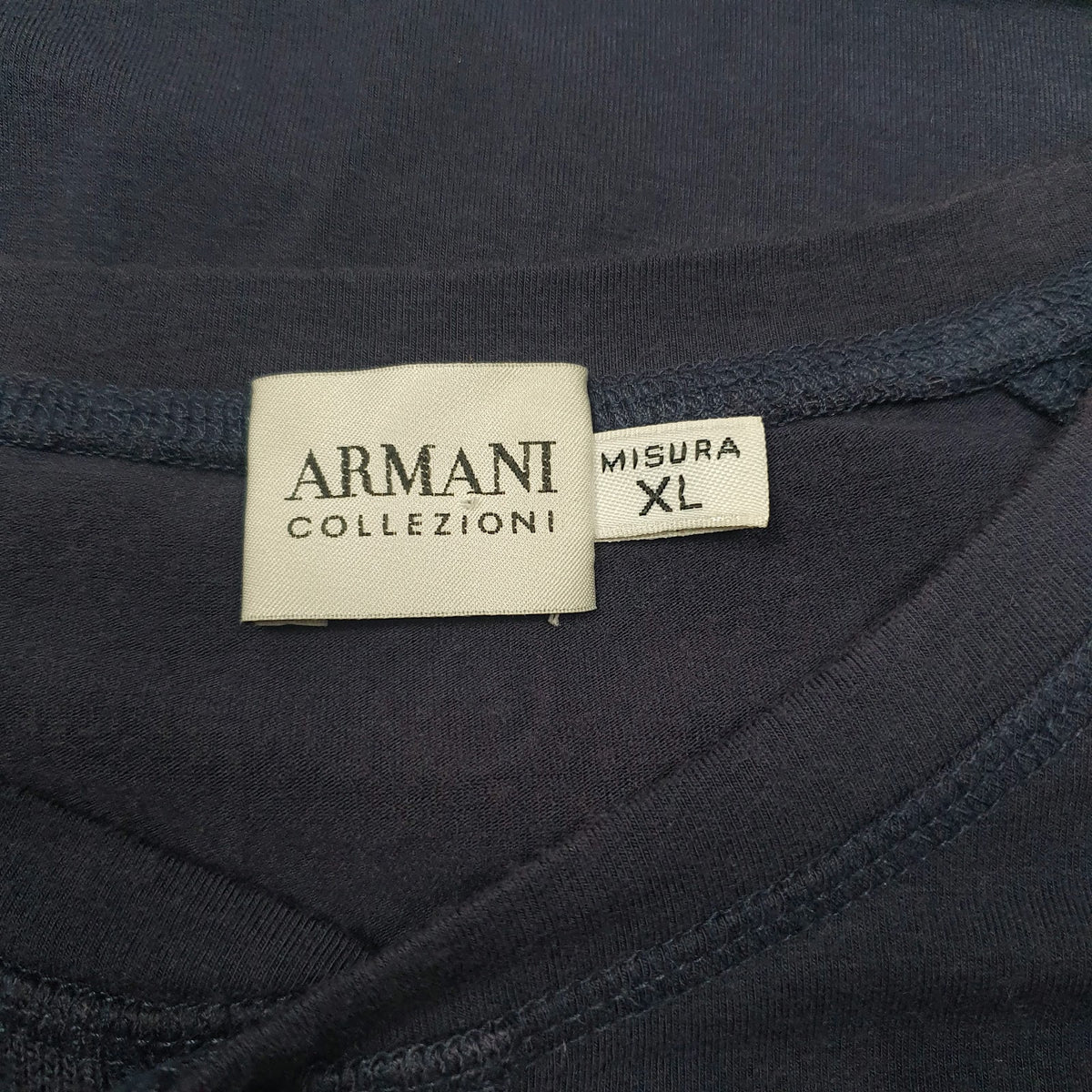 Womens Navy Armani Henley  T Shirt