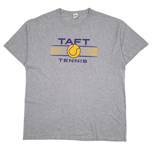 Mens Grey Fruit Of The Loom Taft Tennis Short Sleeve T Shirt