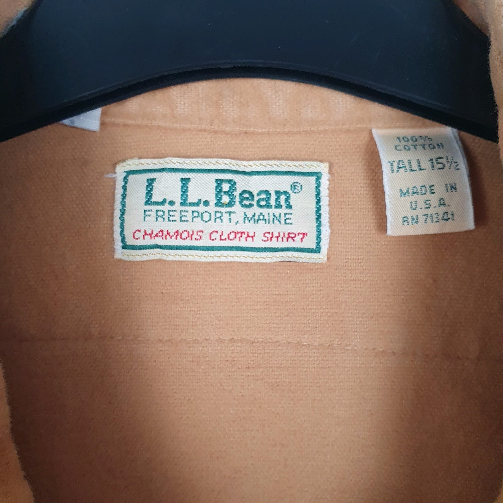 Mens Orange L.L.Bean Chamois Vintage 90s Made In USA  Shirt