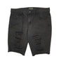 Mens Black Rude Distressed Denim Shorts