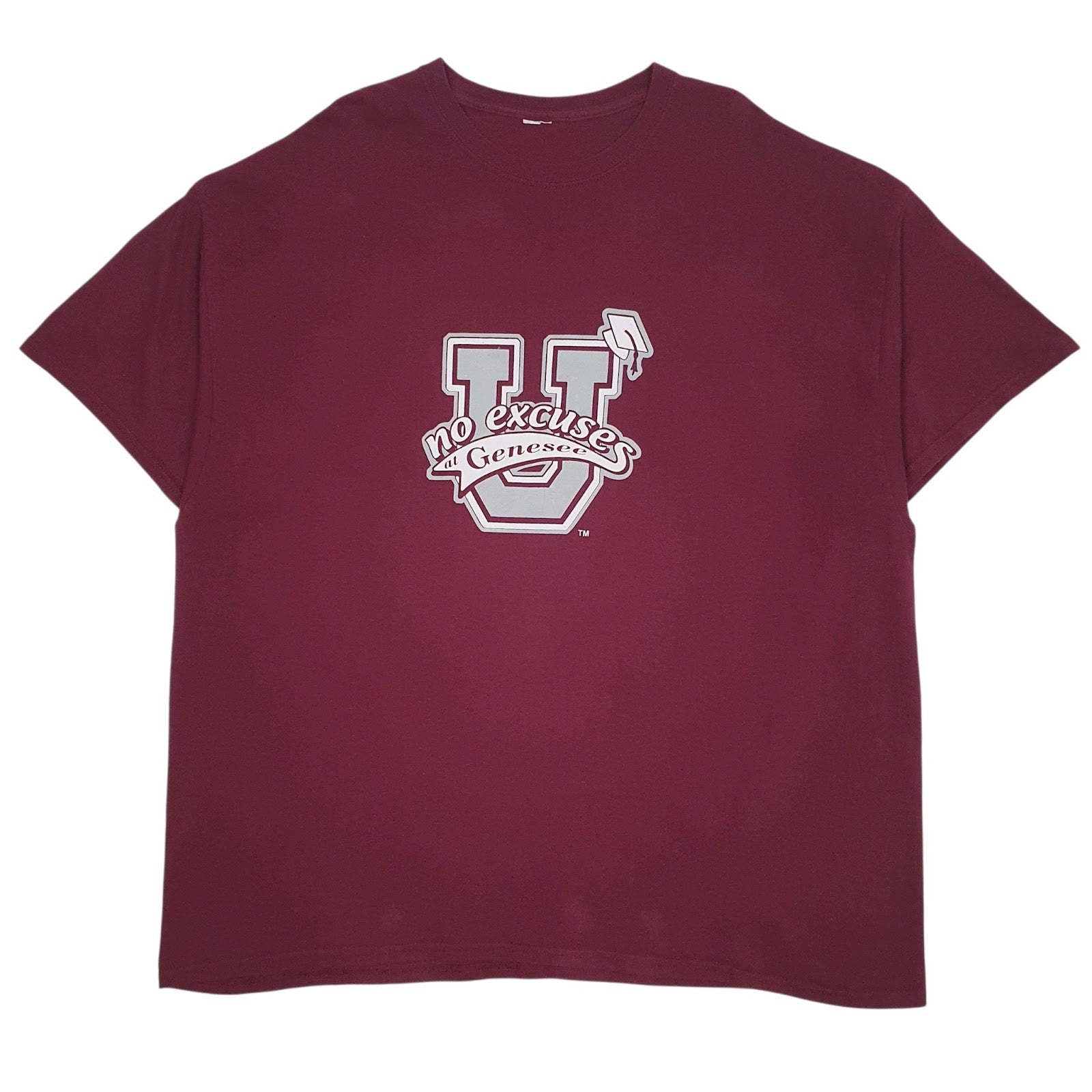 Mens Burgundy Unbranded No Excuses Genesee Short Sleeve T Shirt