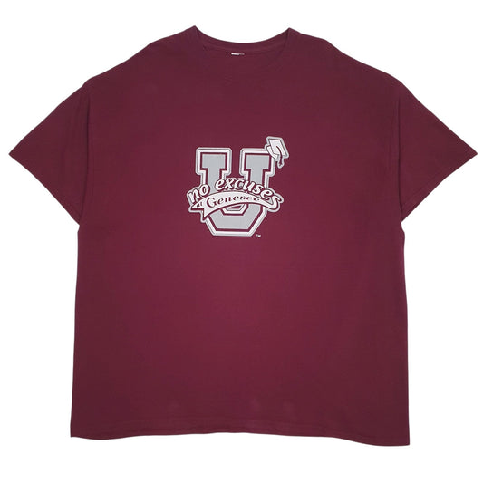 Mens Burgundy Unbranded No Excuses Genesee Short Sleeve T Shirt