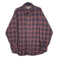 Mens Navy L.L.Bean Flannel Made In USA Long Sleeve Shirt