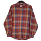 Mens Red Eddie Bauer Flannel Vintage Long Sleeve Shirt