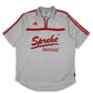 Mens Grey Adidas Football Jersey Vintage 00s Short Sleeve T Shirt