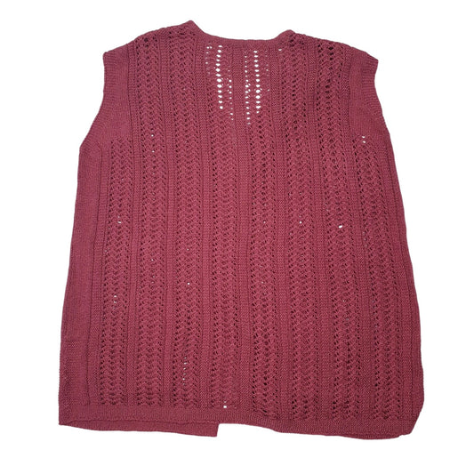 Womens Red Unbranded Knit Vest Cardigan Jumper