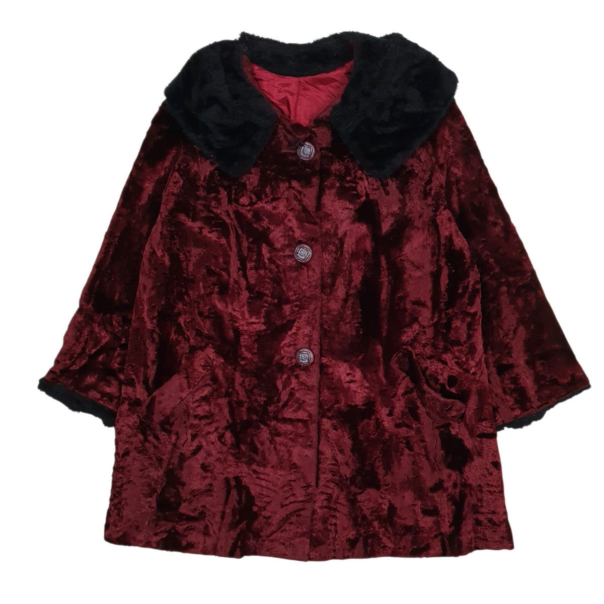 Womens Burgundy Unbranded Faux Fur  Coat