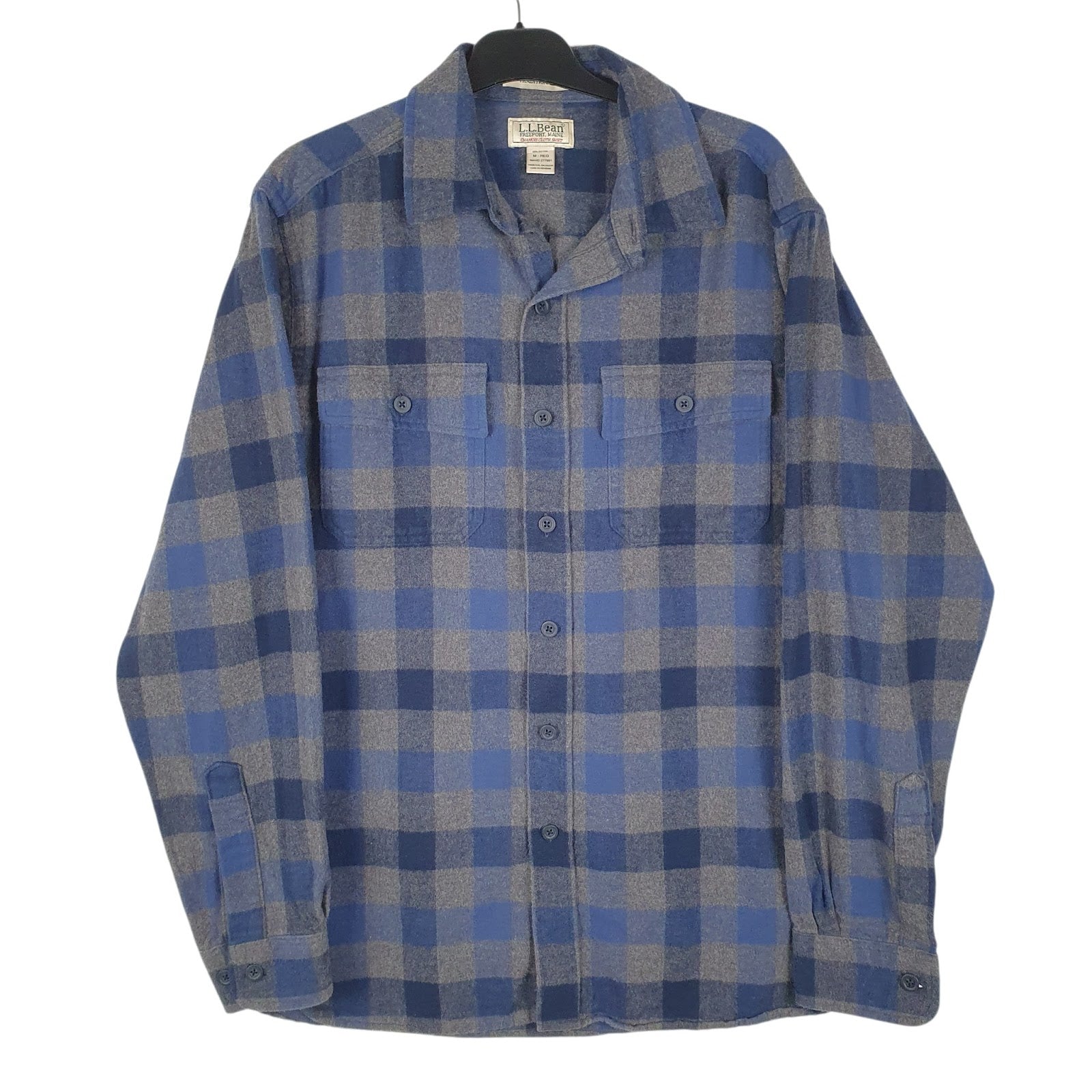 Mens Grey L.L.Bean Chamois Long Sleeve Shirt