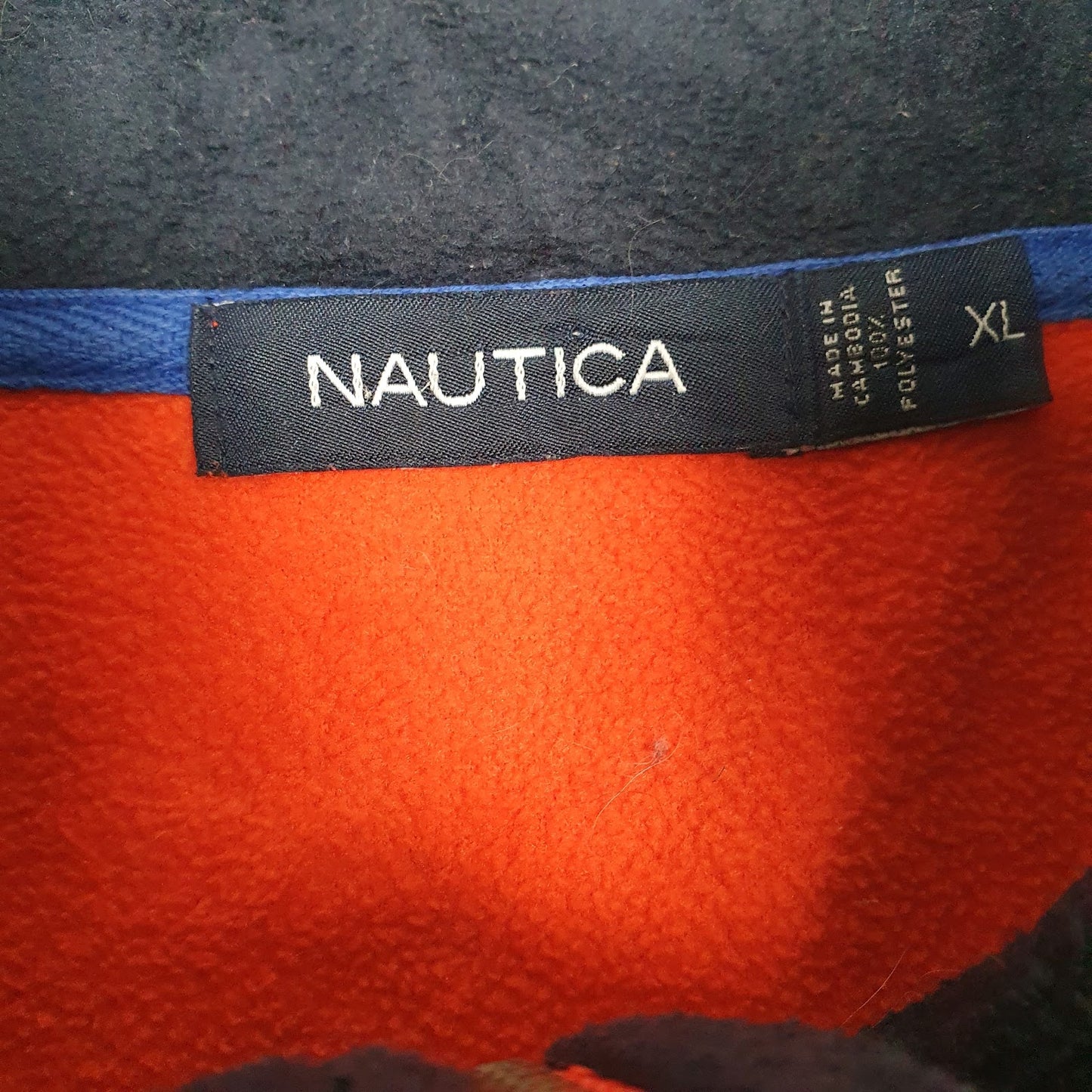 Mens Orange Nautica  Quarter Zip Jumper