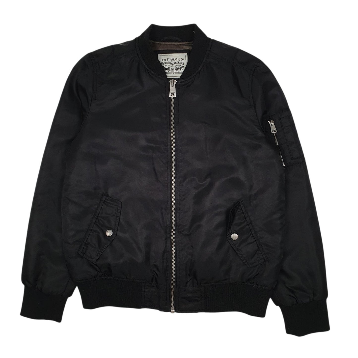 Mens Black Levis Padded Bomber  Coat