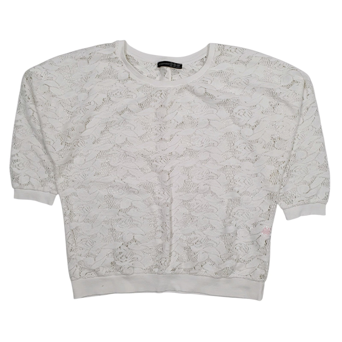 Womens White Atmosphere Shear Mesh Crewneck Jumper