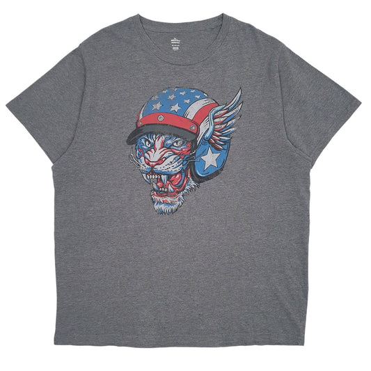 Mens Grey Celebrate Patriotic Graphic Short Sleeve T Shirt
