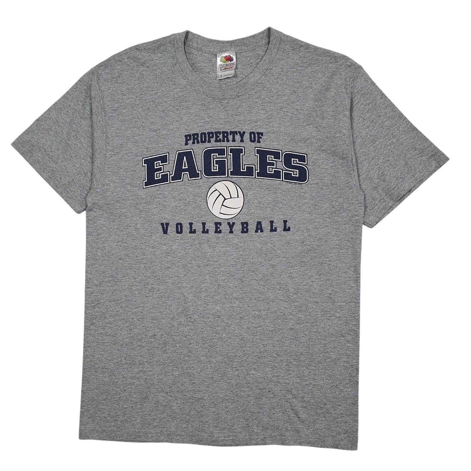 Mens Grey Fruit Of The Loom Eagles Volleyball Short Sleeve T Shirt