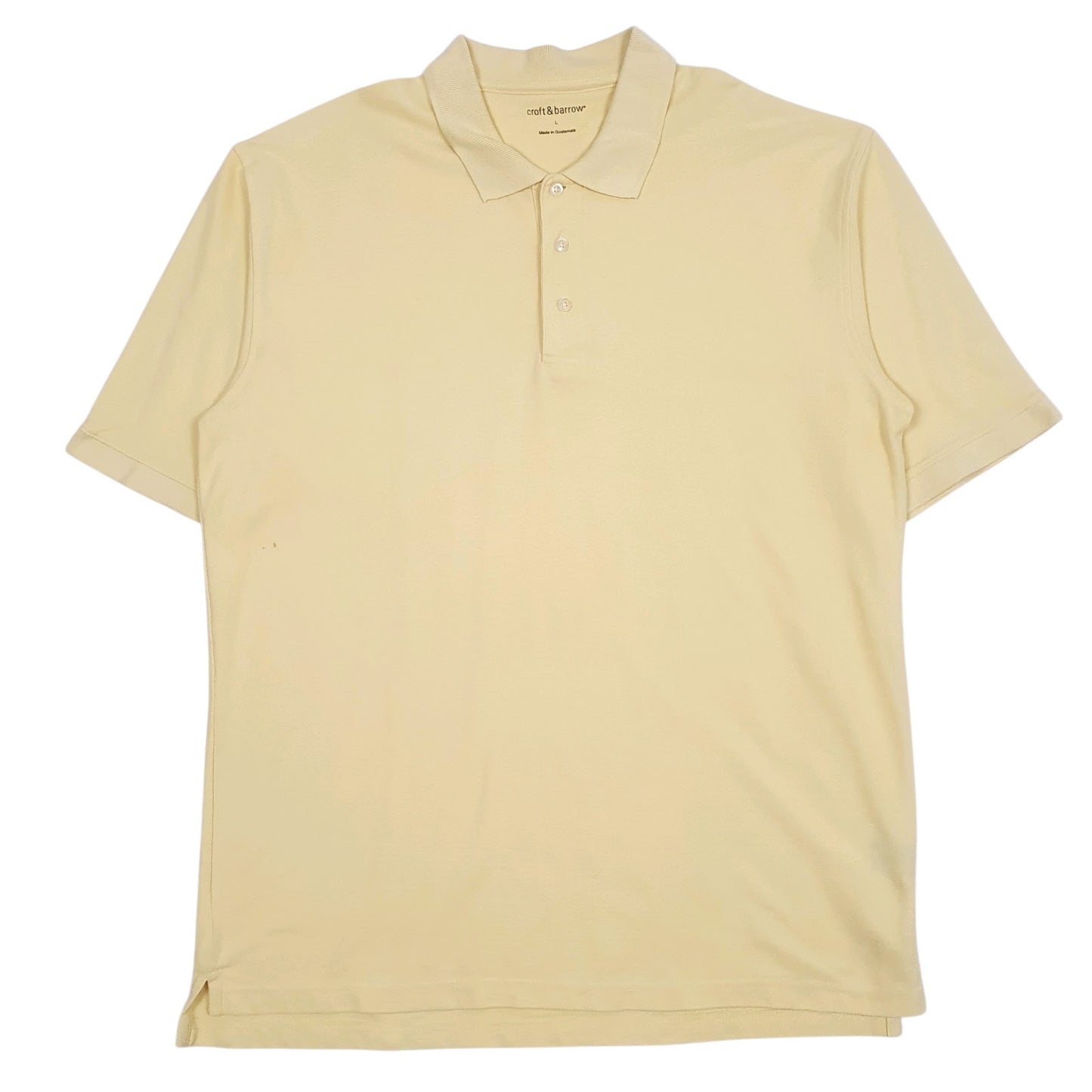 Mens Yellow Croft & Barrow  Short Sleeve Polo Shirt