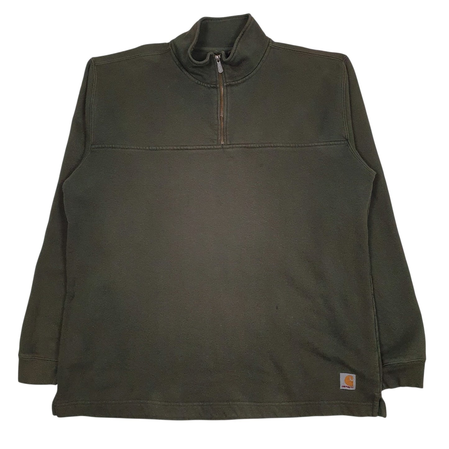 Mens Green Carhartt Vintage Quarter Zip Jumper