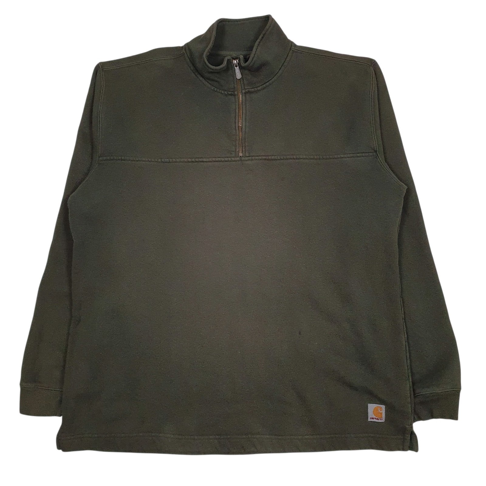 Mens Green Carhartt Vintage Quarter Zip Jumper