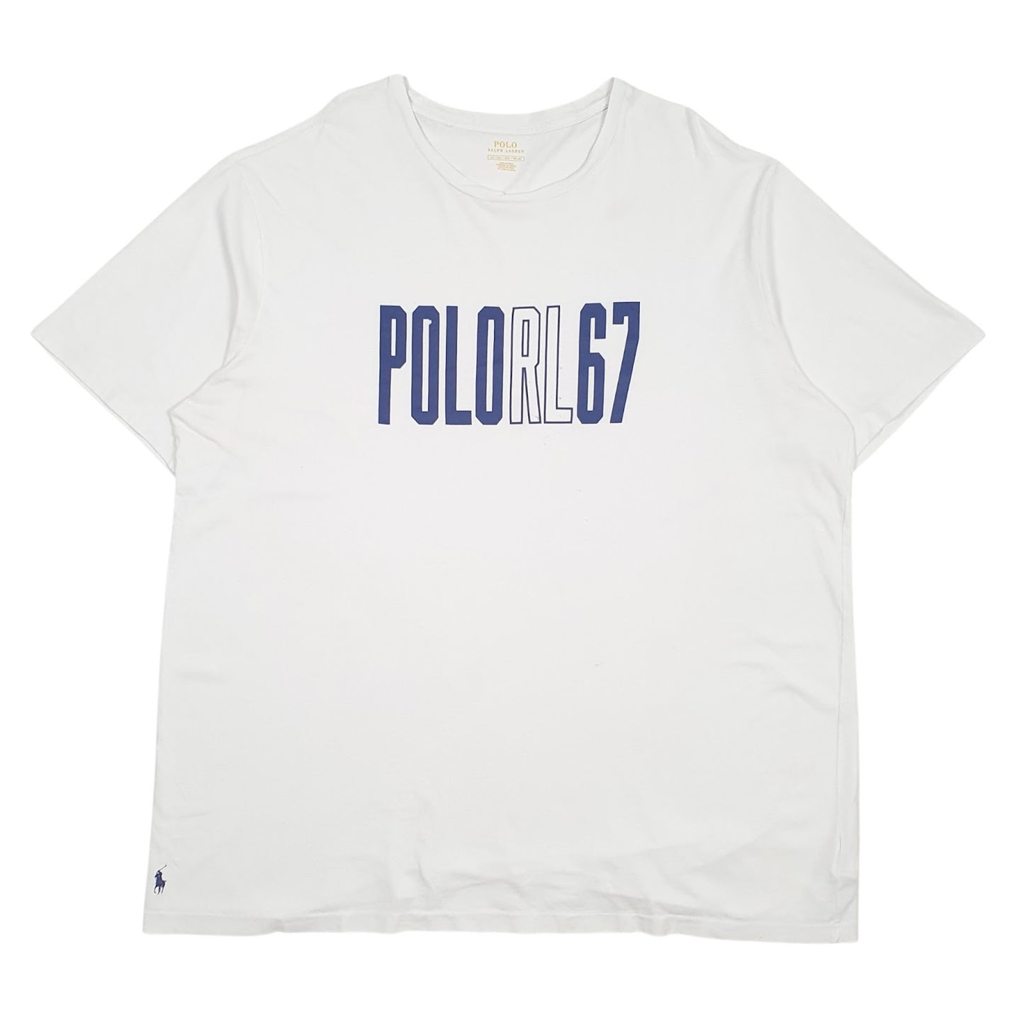 Mens White Polo Ralph Lauren Spellout Short Sleeve T Shirt