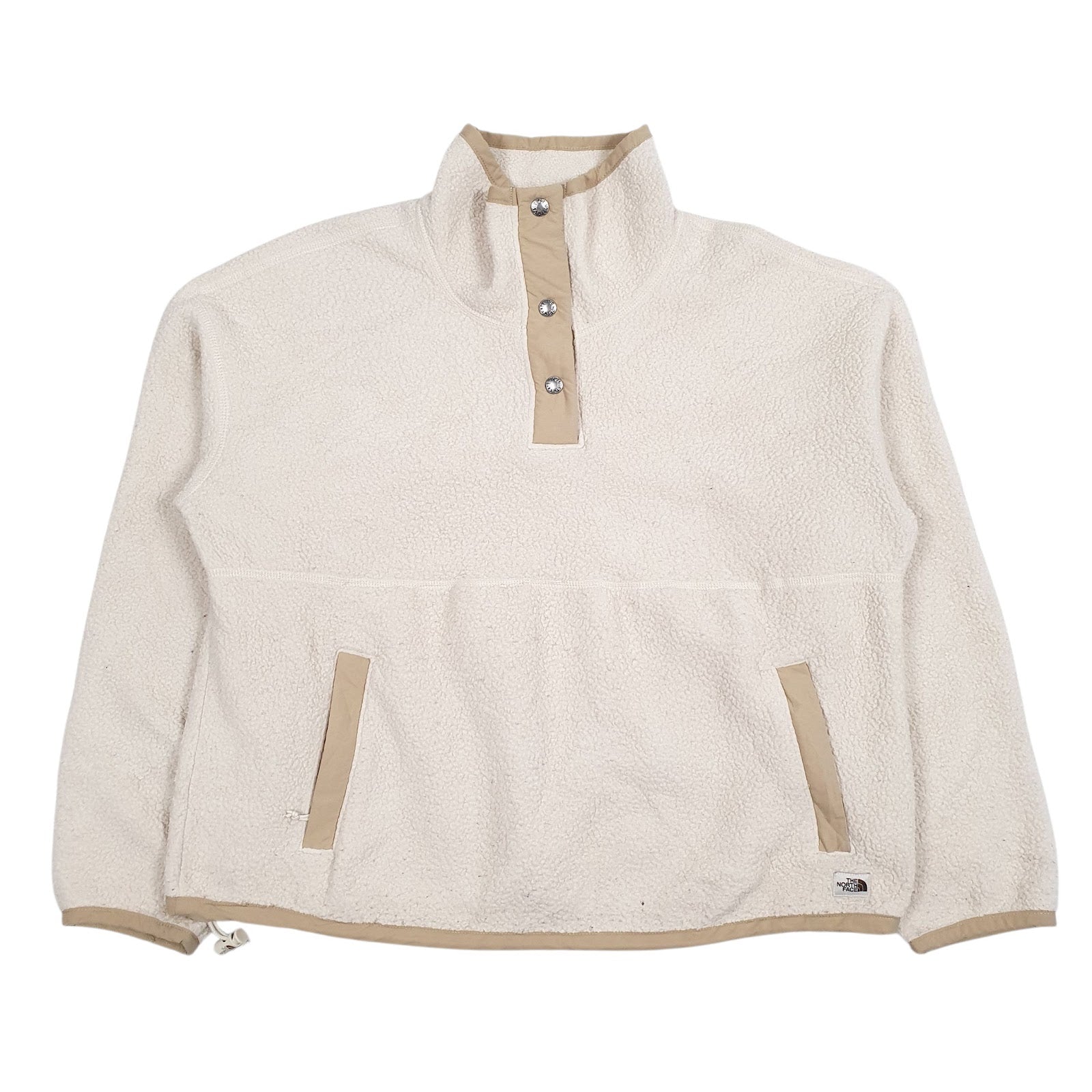 Womens Cream The North Face Button up Quarter Zip Jumper
