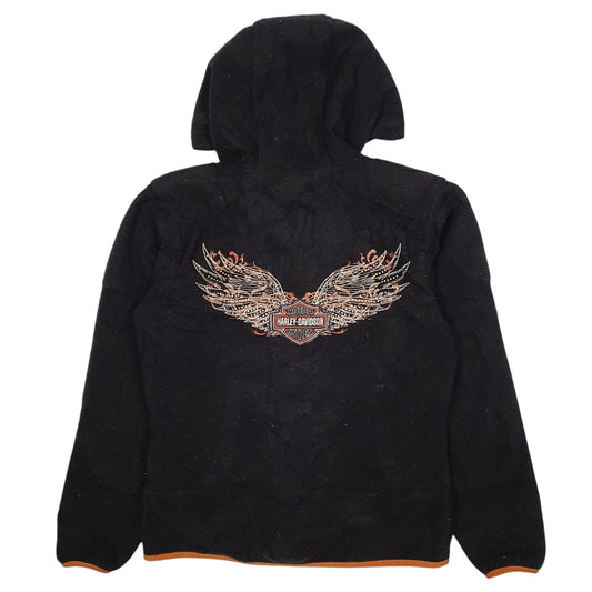 Womens Black Harley Davidson Hoodie Full Zip Jumper