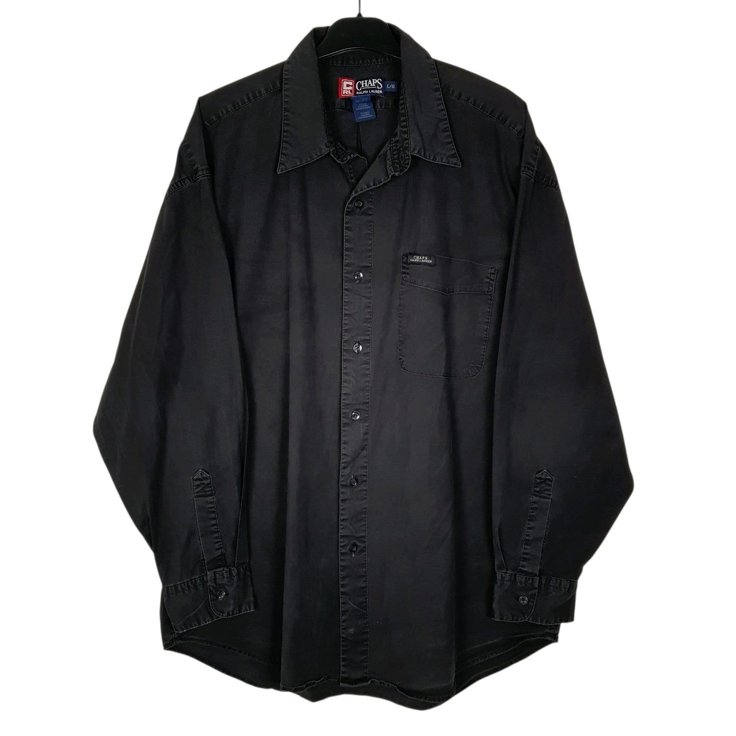 Mens Black Ralph Lauren Vintage 90s Long Sleeve Shirt