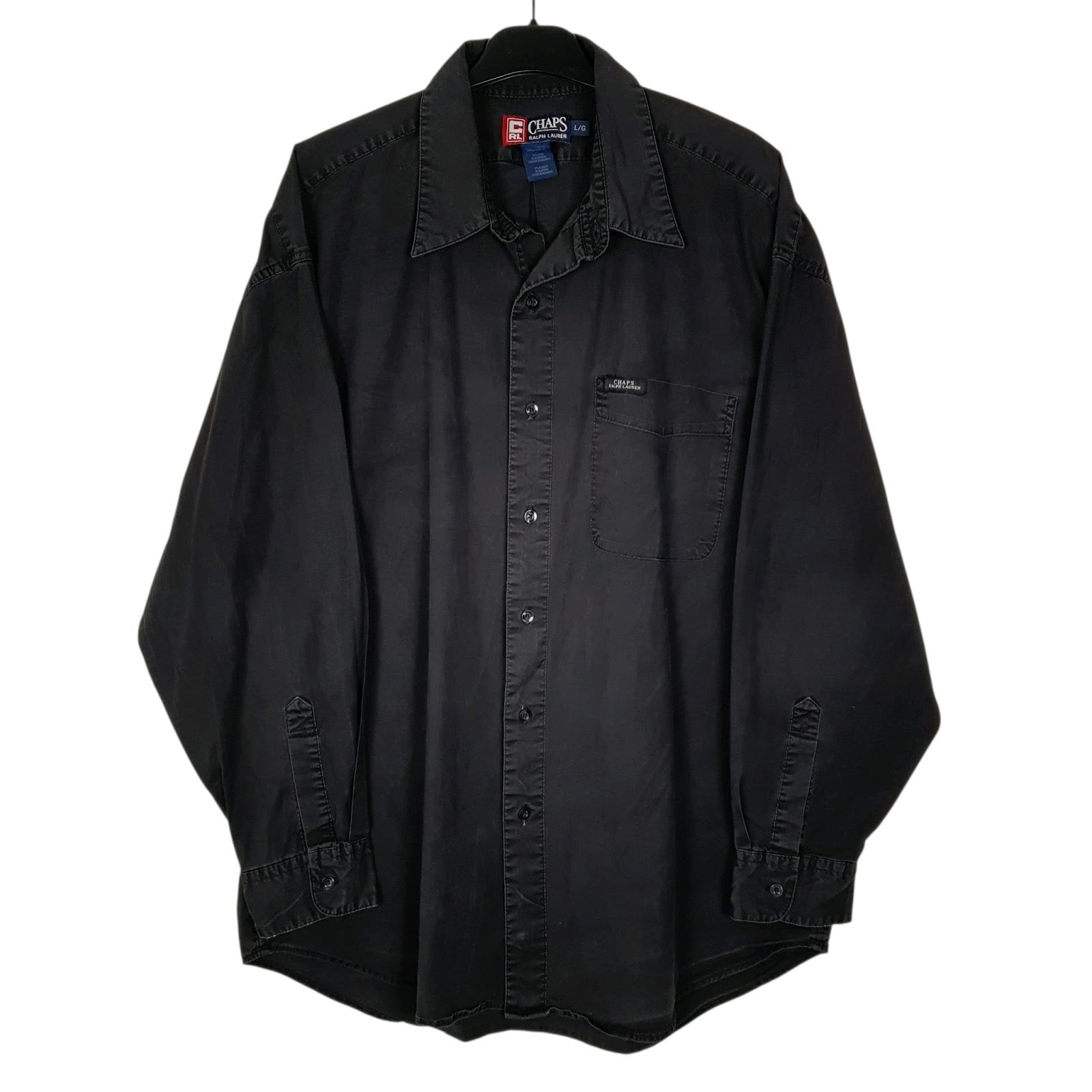 Mens Black Ralph Lauren Vintage 90s Long Sleeve Shirt