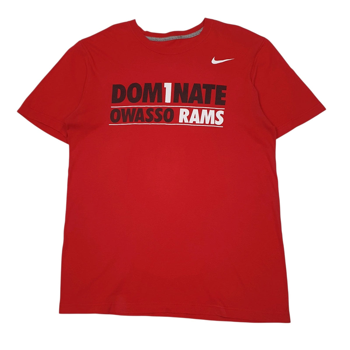 Mens Red Nike Owasso Rams Short Sleeve T Shirt