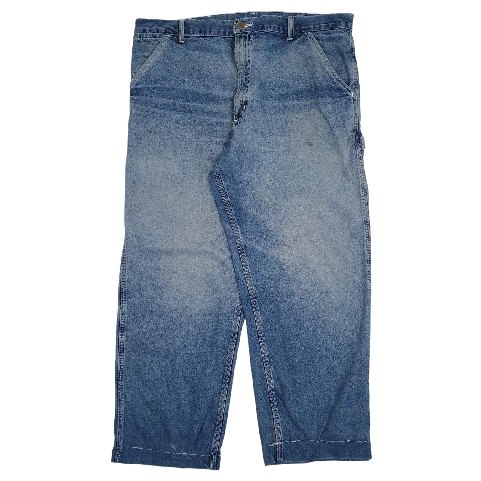 Mens Blue Carhartt Distressed Carpenter JeansW38 L27