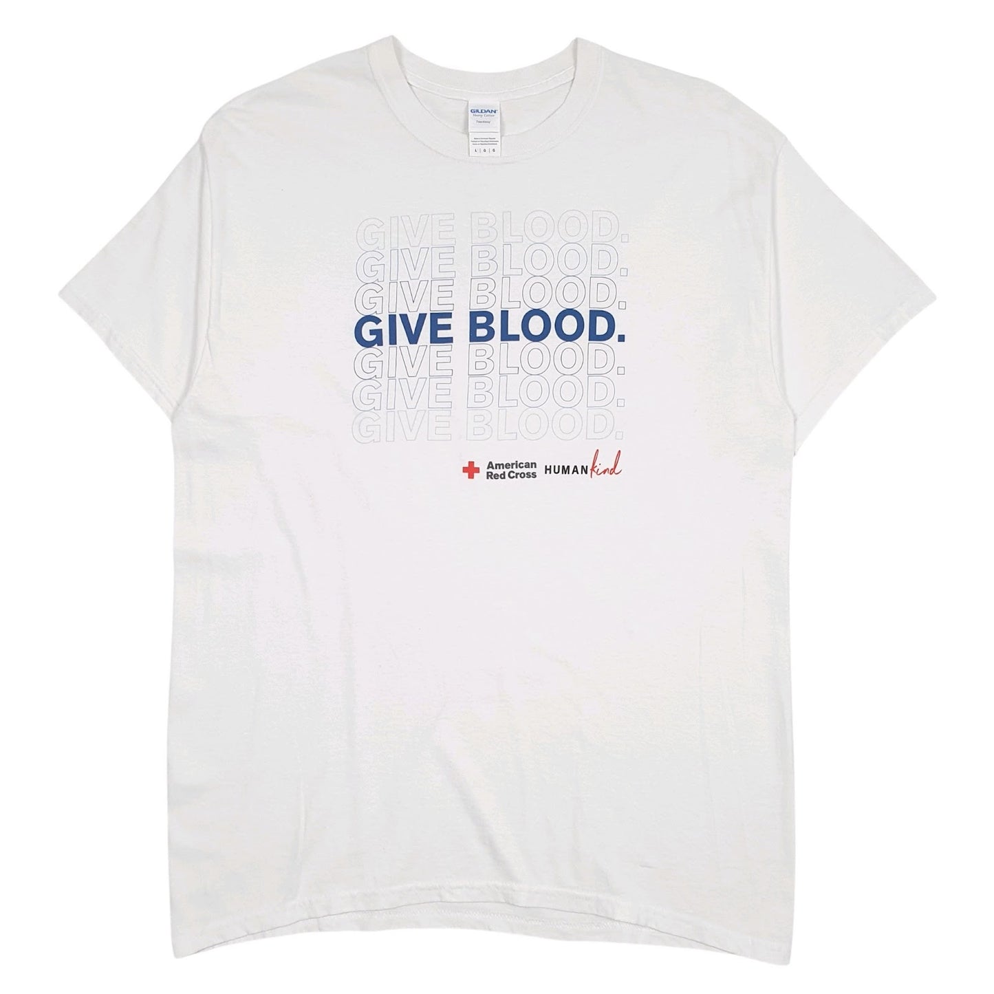 Mens White Gildan Give Blood Short Sleeve T Shirt