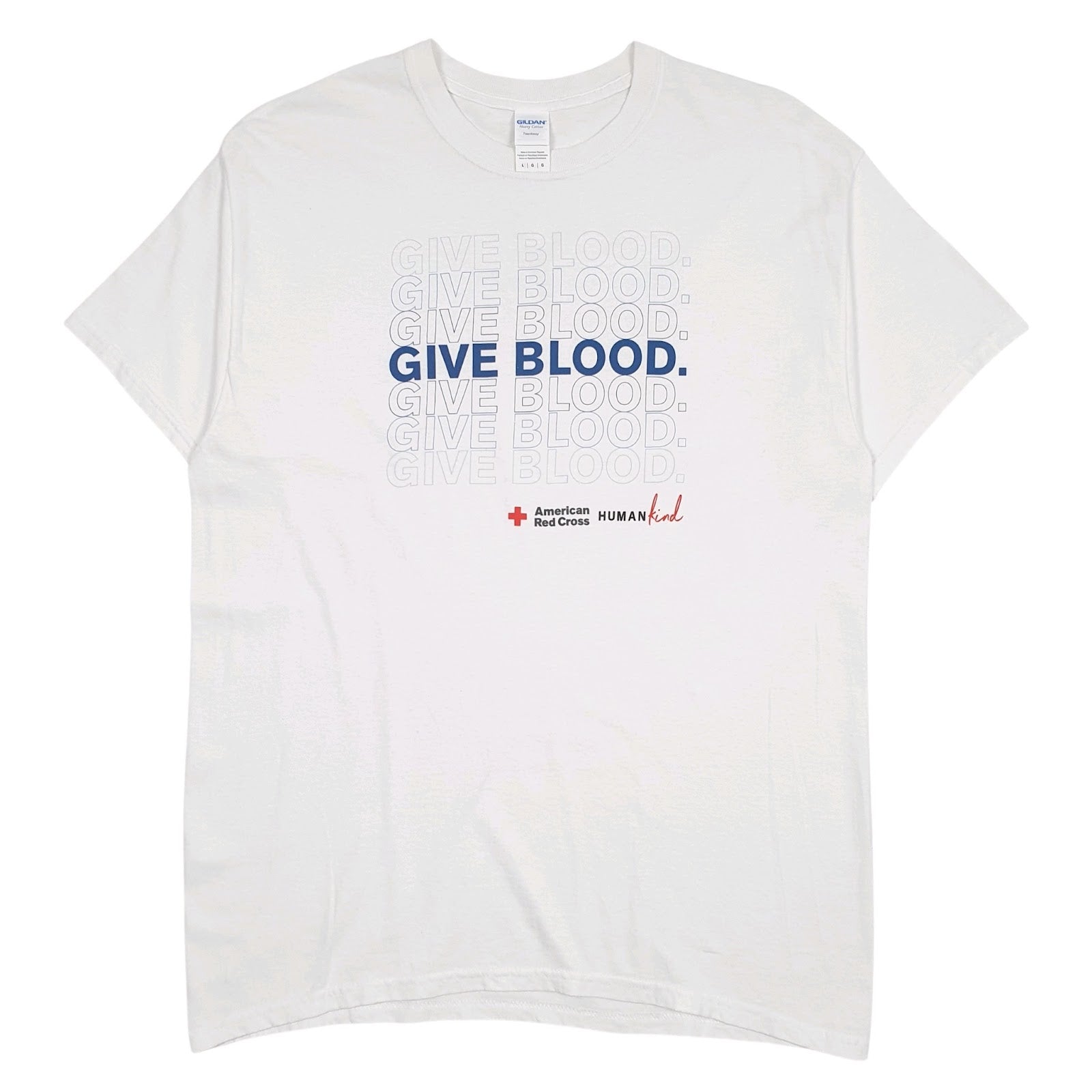 Mens White Gildan Give Blood Short Sleeve T Shirt