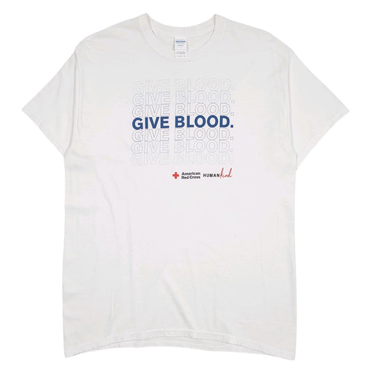 Mens White Gildan Give Blood Short Sleeve T Shirt