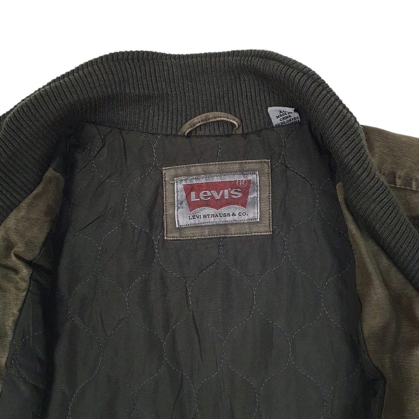 Mens Brown Levis Bomber Quilt Lined  Coat