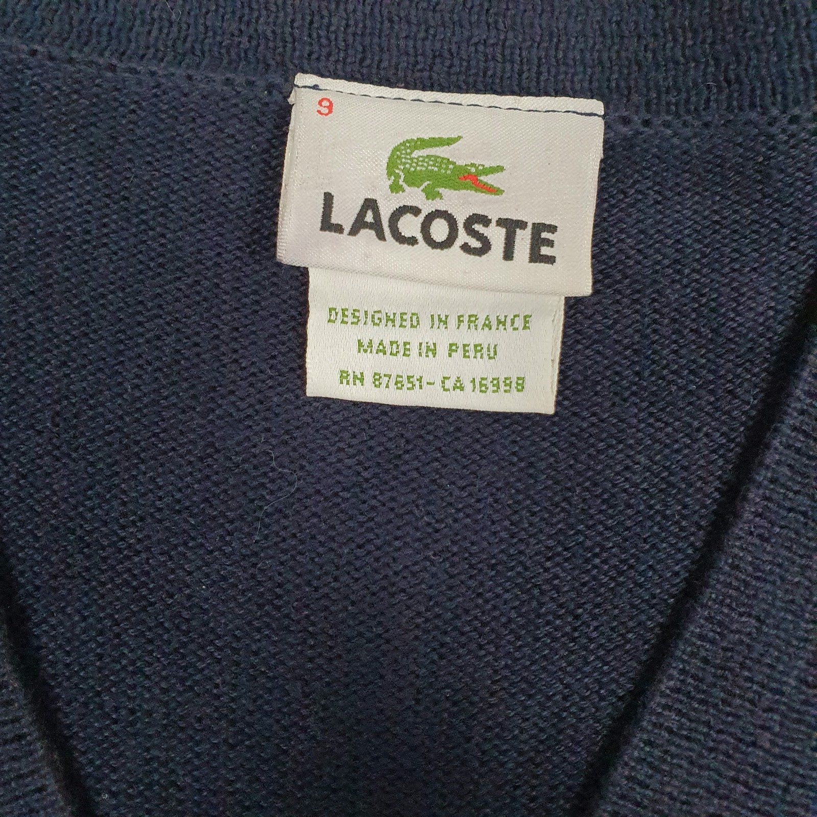Mens Navy Lacoste  Cardigan Jumper