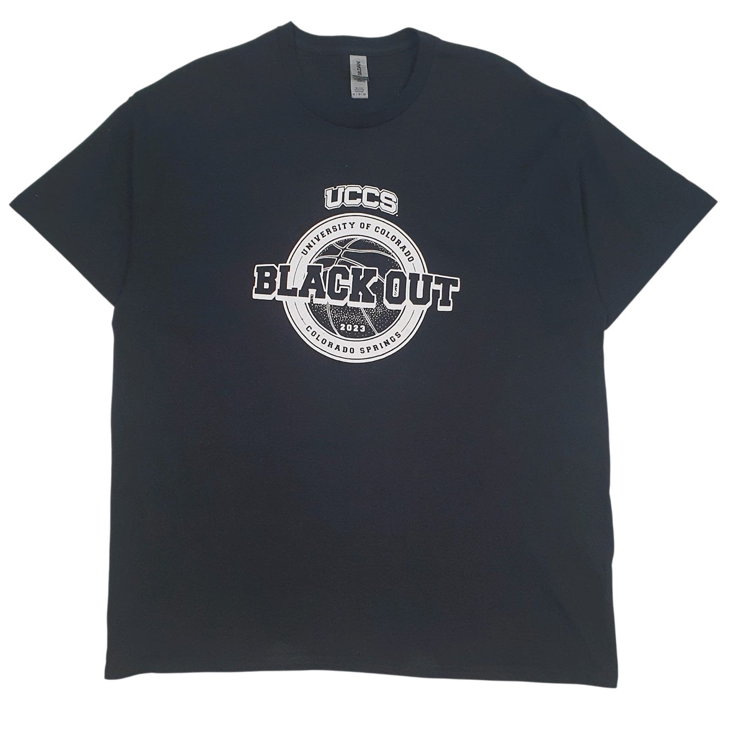 Mens Black Gildan University Of Colorado Black Out Short Sleeve T Shirt